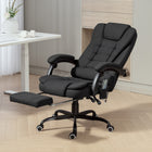 Vinsetto - Fauteuil de massage vibrant à 7 points avec repose-pieds et roulettes pivotantes - noir-Hauteur d’assise réglable de 18,1 po à 22 po (46 cm à 56 cm) pour s’adapter à votre style d’assise
