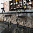 Homy Casa - Tabourets de Bar Pivotants Classiques 26" avec Similicuir Noir - Paquet de 4-Repose-pieds inclus: Repose-pieds intégré pour plus de confort et de détente.