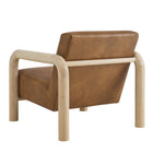 Modway - Sereno Cuir végane Chaise d’accent - Chêne du canyon-Arrivée entièrement assemblée