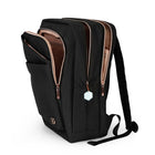 Swissdigital Design - Katy Rose Sac à dos - Noir-Poche dédiée pour batterie externe, poche pour bouteille d'eau, poche pour étui à lunettes, clip pour clés, poches multifonctionnelles et panneau arrière respirant du sac à dos doté d'un rembourrage en maille pour une ventilation confortable.