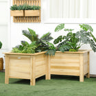Outsunny - Jardin surélevé - 47,2 po L x 47,2 po l x 19,7 po H - naturel-Construit pour durer avec du bois de sapin massif et possibilité de le peindre selon vos envies 