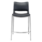 Zuo - Ace Tabouret de comptoir - Noir/Silver - Ensemble de 2-Tissu en faux cuir doux et durable
