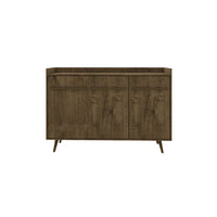 Manhattan Comfort - Buffet Bradley 53,54 po style Mid-Century Modern - Brun Rustique-Buffet moderne du milieu du siècle pour salle à manger et salon