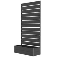 Outsunny - jardinière surélevée avec treillis pour plantes grimpantes - noir-Les plantes grimpantes et les vignes peuvent pousser sur et autour du treillis arrière
