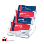 Porte–cartes professionnelles de Deflecto, 4 compartiments, transparent-Chaque compartiment contient environ 50 cartes (la capacité totale est de 200 cartes)