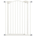Porte pour animaux de compagnie PawHut - 29"-32" L avec porte à pression pour chiens pour escaliers - Blanc-La porte se ferme automatiquement si elle est laissée ouverte entre un angle de 30° et 90°
