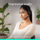 Logitech - Zone 300 casque Bluetooth sans fil avec microphone anti-parasite -Graphite-Liberté de mouvement: déplacez-vous librement chez vous ou au bureau grâce à ce casque Bluetooth avec microphone, une portée sans fil maximale de 30 m (98 pieds), basculez entre l’ordinateur et le téléphone en toute simplicité