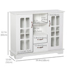 HOMCOM - Buffet de cuisine 39,4 po L avec 2 tiroirs - blanc-Fonction multi-usage comme buffet, armoire de cuisine ou présentoir 