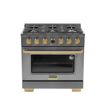 Kucht - 36 po Série KXD Cuisinière double énergie Gaz naturel - Gemstone-Nouveau thermostat numérique à cadran Horus de Kucht