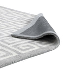 Modway - Freydis Clé grecque Tapis de comédie 8 pi l x 10 pi L - Blanc et gris clair-Microfibre 100% polyester