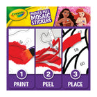 Crayola - Trousse d'autocollants mosaïques Paint & Peel - Princesses Disney-PINCEAU INCLUS : Cette trousse d'art pour enfants comprend un pinceau facile à saisir, spécialement conçu pour que les petites mains puissent le tenir et créer facilement