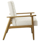 Modway - Jensen Tissu Boucle Chaise d’accent - Ivoire-Glissements au pied sans marquer