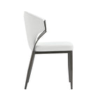 Manhattan Comfort - Lot de 4 chaises de salle à manger modernes Kirsten 52 cm, revêtement similicuir blanc-Conçu pour durer Produit de qualité commerciale