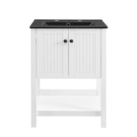 Modway - Steam 24" Vanette de salle de bain - Blanc Noir-Vanité de salle de bain moderne