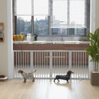 PawHut - Barrière pour animaux autoportante, pliable avec pieds de support - blanc-Les tapis antidérapants de la barrière empêchent de glisser sur les surfaces lisses 
