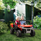 Aosom - voiture électrique 2 places 12v 7ah pour enfants utv - rouge-Fonction d’alerte de faible puissance, batterie de meilleure qualité 