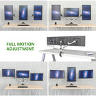 ShoppingAll - Support de bureau entièrement réglable à trois bras pour écran avec 2 bras pivotants - Blanc-6
