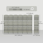HOMCOM - Séparateur de pièce autoportant 6 panneaux avec étagères pour chambre - gris-Se plie facilement jusqu’à seulement 4,7 po (12 cm) d’épaisseur pour un rangement et un transport pratiques  

