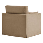 Modway - Wellfleet Slipcover Mélange de lin Fauteuil - Amande-Pieds en caoutchouc avec coulisses de plancher
