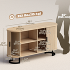HOMCOM - Buffet moderne cannelé 55 po avec portes coulissantes - bois naturel-Le design multifonctionnel sert de meuble TV, buffet ou bar à café
