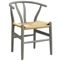 Modway - Amish 29" Chaise à manger - Gris clair-Chaise à manger en bois d’orme