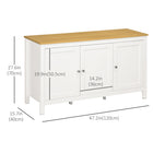 HOMCOM - Buffet vaisselier de rangement 47,2 po L - blanc-Le MDF est peint pour plus de solidité et un nettoyage facile 