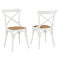 Modway - Gear Fauteuil d’appoint de salle à manger Ensemble de 2 - Blanc-Jambes effilées