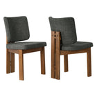 Modway - Alba Rembourrage sans bras Chaises de salle à manger Ensemble de 2 - Charbon de bois-Tissu d’ameublement