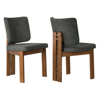 Modway - Alba Rembourrage sans bras Chaises de salle à manger Ensemble de 2 - Charbon de bois-Tissu d’ameublement