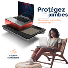 ShoppingAll - Bureau pour ordinateur portable - Noir-Deux fentes sont intégrées au lapdesk pour les tablettes et les téléphones portables. Le lapdesk maintient tout en place pour que vous ne perdiez rien.