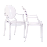 Modway - Casper Fauteuils de salle à manger Ensemble de 2 - Clair-Pour un usage extérieur/intérieur