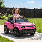 Qaba - Voiture électrique 12V Land Rover sous licence avec télécommande, suspension - rose-Roue de remorquage auxiliaire facilitant le transport et le rangement  
