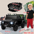 Qaba - Jeep pour enfants sous licence Land Rover 12V à chevaucher - noir-La suspension à quatre roues et le démarrage/arrêt en douceur offrent des trajets plus sûrs et confortables