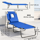 Outsunny - Chaise longue d’extérieur pliante - chaise de bronzage avec ouverture pour le visage - bleu-Fabriqué en matériaux en maille résistants aux UV avec une structure en acier revêtue par poudre