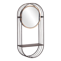 Zuo - Étagère miroir Saroni - Gris antique-Suspension verticale uniquement