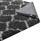 Modway - Solvea Treillis marocain Tapis 5 pi l x 8 pi L Shag Area - Gris foncé et ivoire-7