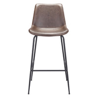Zuo - Byron Tabouret de bar - Brun-Rembourrage moelleux et confortable