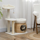 PawHut - Arbre à chat 31 po avec poteaux à griffer, condo, lits - balle jouet-Comprend une plateforme et une balle jouet pour grimper et stimuler le jeu 