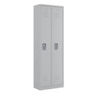 Ceha - Série RH, batterie de 2, casier 1 niveau avec aérations à persiennes, poignée encastrée - gris clair-Construction en acier de qualité commerciale avec revêtement poudre