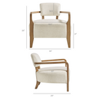 Modway - Zinnia Mélange de lin Chaise d’accent - Ivoire-Amorti en mousse dense