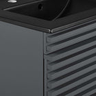 Modway - Render Support mural de 24" Vanette de salle de bain - Gris Noir-Matchs non inclus