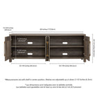 Hudson&Canal - Meuble TV Chabot pour téléviseurs jusqu'à 75" - Chêne gris-Dimensions du produit : 15,75" L x 68" l x 24,5" H