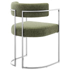 Modway - Huron Dos courbé Tissu et métal Chaise d’accent pour salle à manger - Feuille d’argent-8