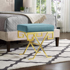 Modway - Twist Performance Velvet Banc - Bleu de mer-Rembourrage en mousse dense pour le confort