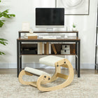 HOMCOM - Chaise ergonomique à genoux réglable - blanc crème-La fonction à bascule maintient la concentration et améliore la productivité 