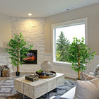 HOMCOM - Arbre s artificiels de ficus 5 pi pour décoration intérieure de la maison - vert - lot de 2-Convient pour la maison, le bureau ou l'extérieur, apporte une touche naturelle à n'importe quel espace 