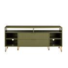 Manhattan Comfort - Meuble TV moderne DUMBO 62,99 po - Vert olive-Meuble TV de style milieu du siècle pour salon