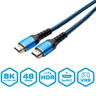 BlueDiamond - Câble HDMI 8K Ultra HD haut de gamme - 3 pieds paquet de 2, Bleu-Bande passante complète de 48 Gbps et HDR dynamique permettant des fonctionnalités exclusives de HDMI 2.1 telles que le 8K à 60 fps et le 4K à 120 fps