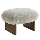 Modway - Loyal Tissu Boucle Chaise d’accent et ensemble ottoman - Noyer de River Rock-Épingles de pied non marquées