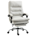 Vinsetto - Fauteuil de bureau exécutif avec repose-pieds et massage 6 points et chaleur - blanc crème-Six points de massage par vibration avec cinq modes et chauffage lombaire pour détendre votre corps 